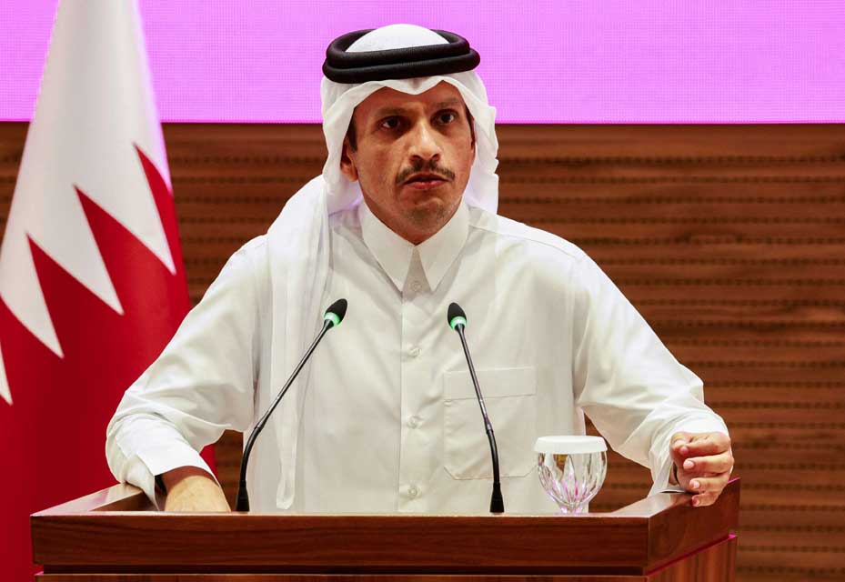 رئيس وزراء قطر يحضَ المجتمع الدولي على وقف 