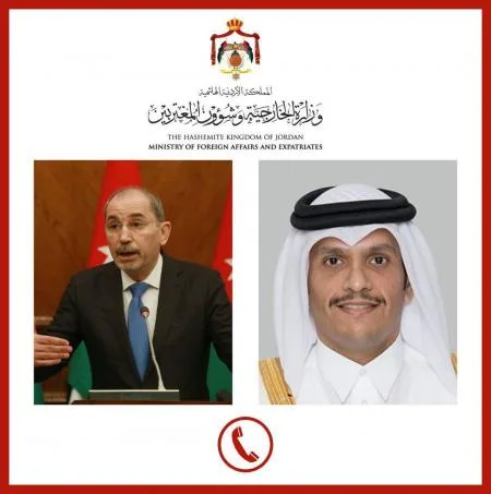 الأردن وقطر يؤكدان ضرورة تكاتف الجهود لتحقيق التهدئة