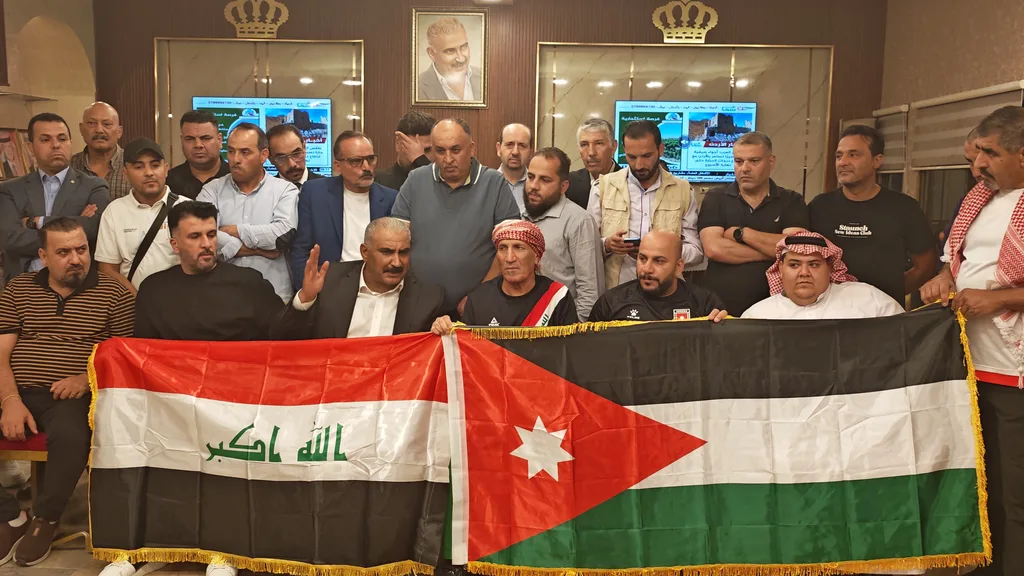 النائب العدوان يستضيف وفد مشجعي المنتخب العراقي بحضور السفير في أجواء أخوية
